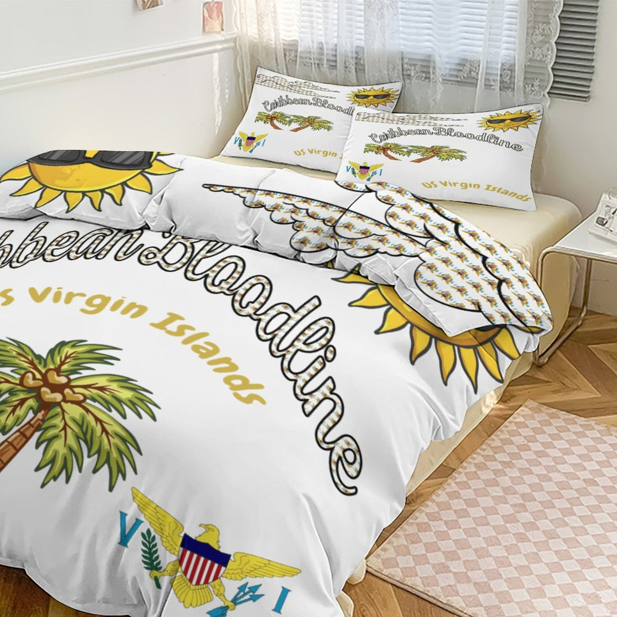 3-Piece Bedding Set-86"×70"/ 218×177cm (Dual-sideded Printing)