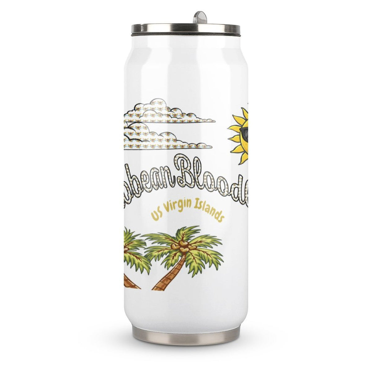 Stainless Steel Tumbler with Straw (All-Over Printing)