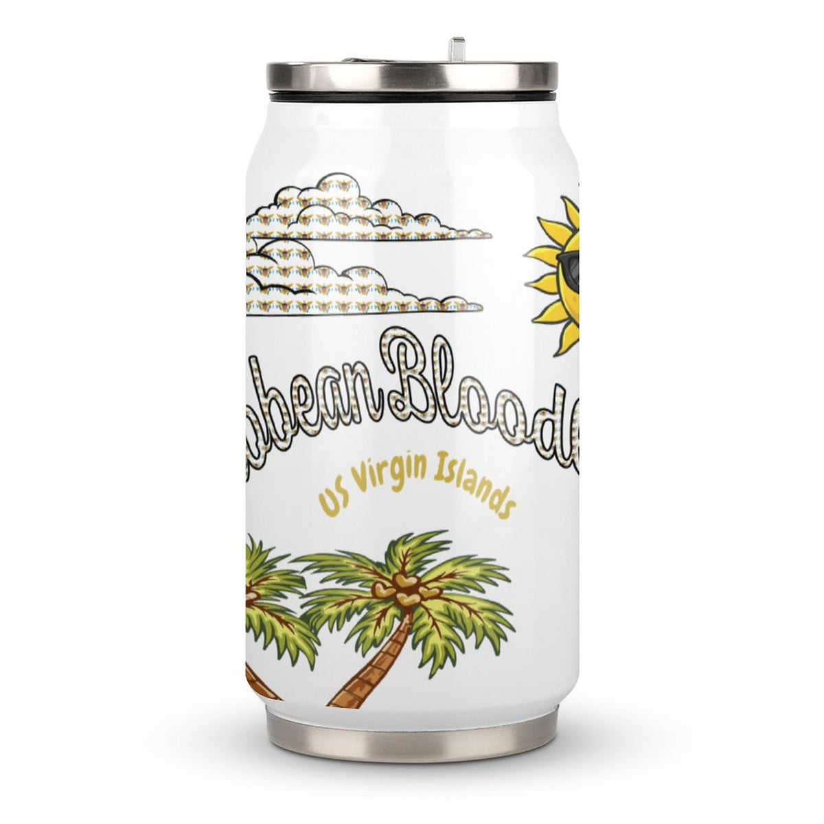 Stainless Steel Tumbler with Straw (All-Over Printing)