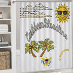 Shower Curtain Set with 3 Rugs