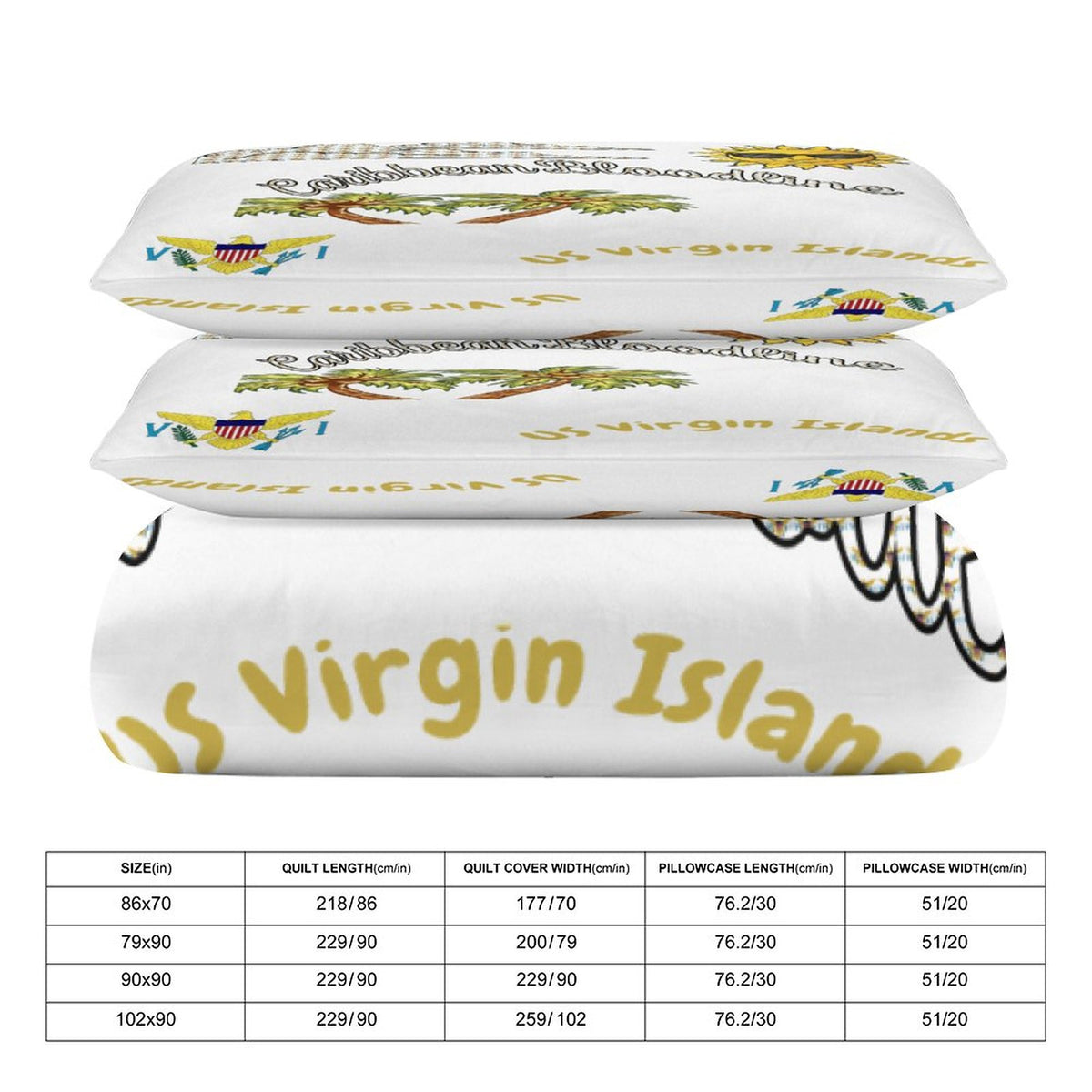 3-Piece Bedding Set-86"×70"/ 218×177cm (Dual-sideded Printing)