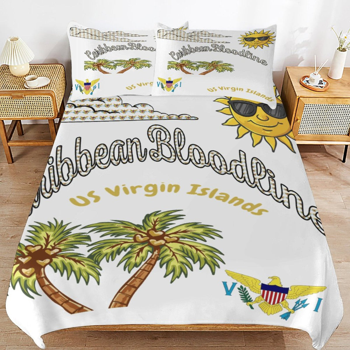 3-Piece Bedding Set-86"×70"/ 218×177cm (Dual-sideded Printing)