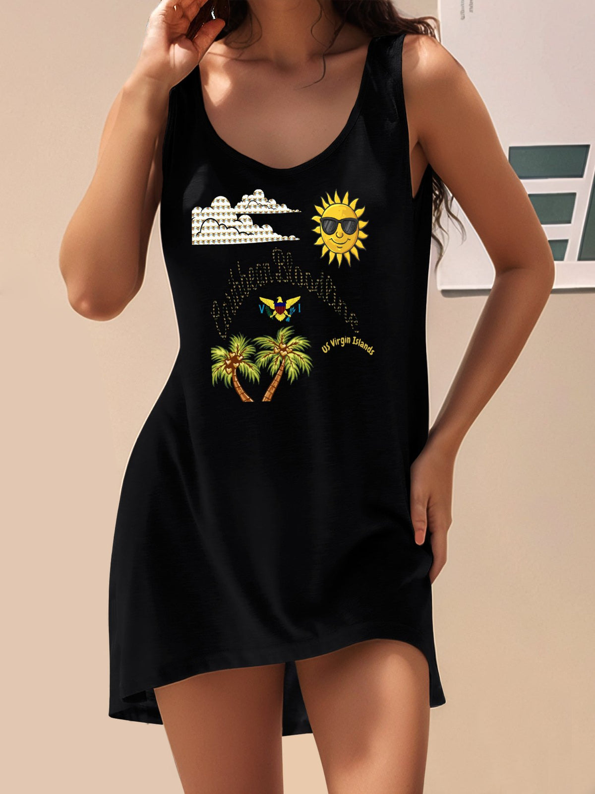 DTF 180gsm Women's Tank Dress(Front Printing)