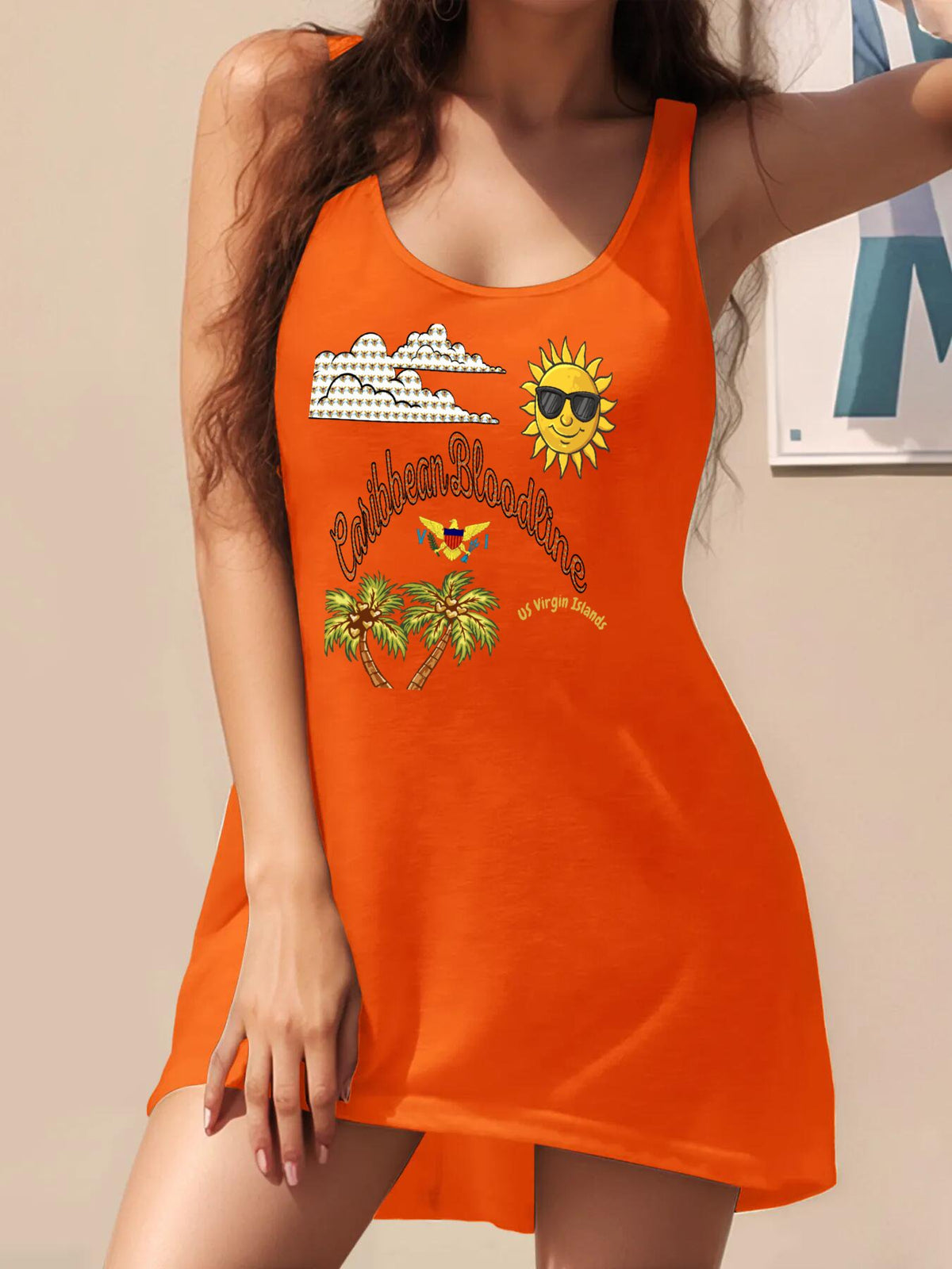 DTF 180gsm Women's Tank Dress(Front Printing)