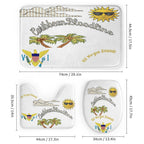 Shower Curtain Set with 3 Rugs