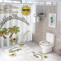 Shower Curtain Set with 3 Rugs