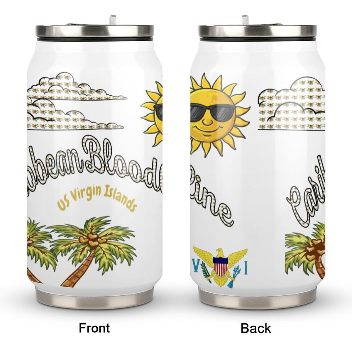 Stainless Steel Tumbler with Straw (All-Over Printing)