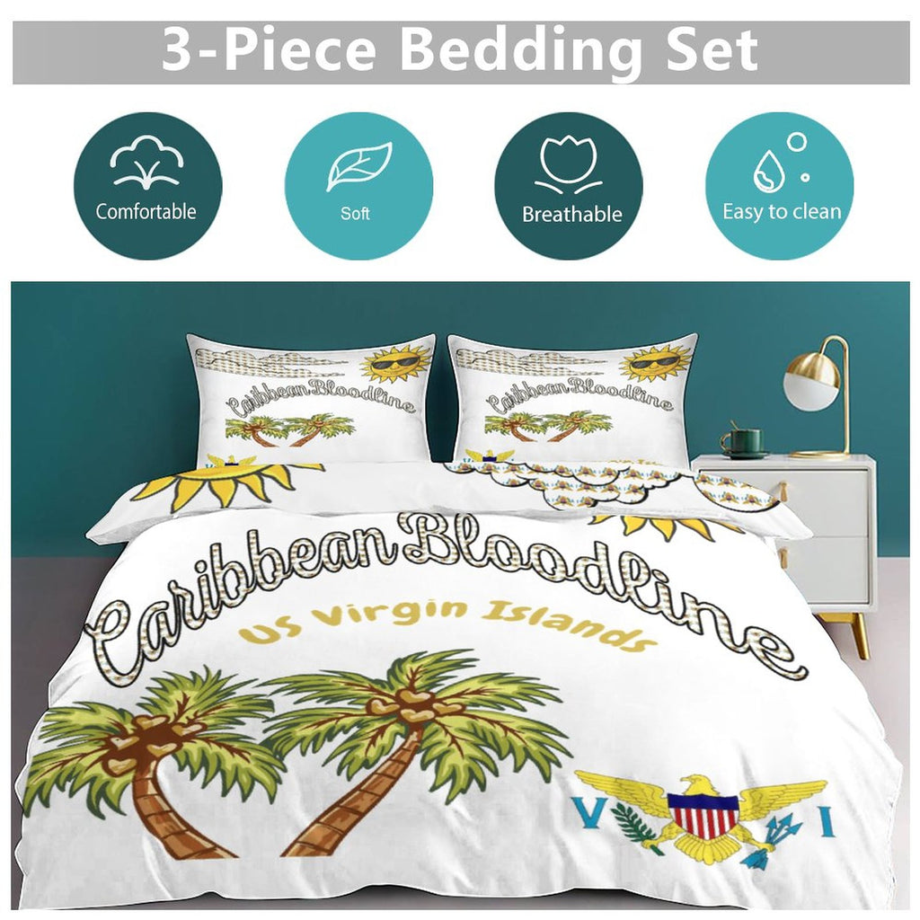 3-Piece Bedding Set-86"×70"/ 218×177cm (Dual-sideded Printing)